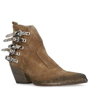 Elana Achi Light Brown Low Suede Texan Boot